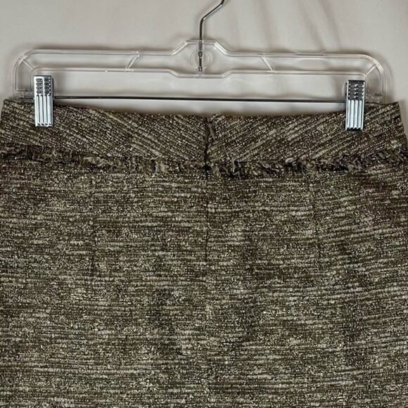 Zara White Black & Metallic Gold Tweed Disco Diva Mini Skirt Size M - Picture 5 of 9